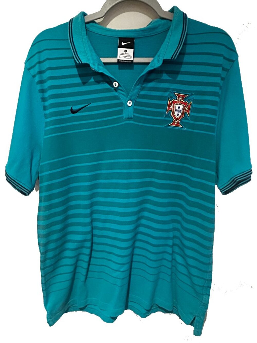 Nike Portugal Polo Shirt 2014-2015 National Team Cycle, XL in Size, Blue